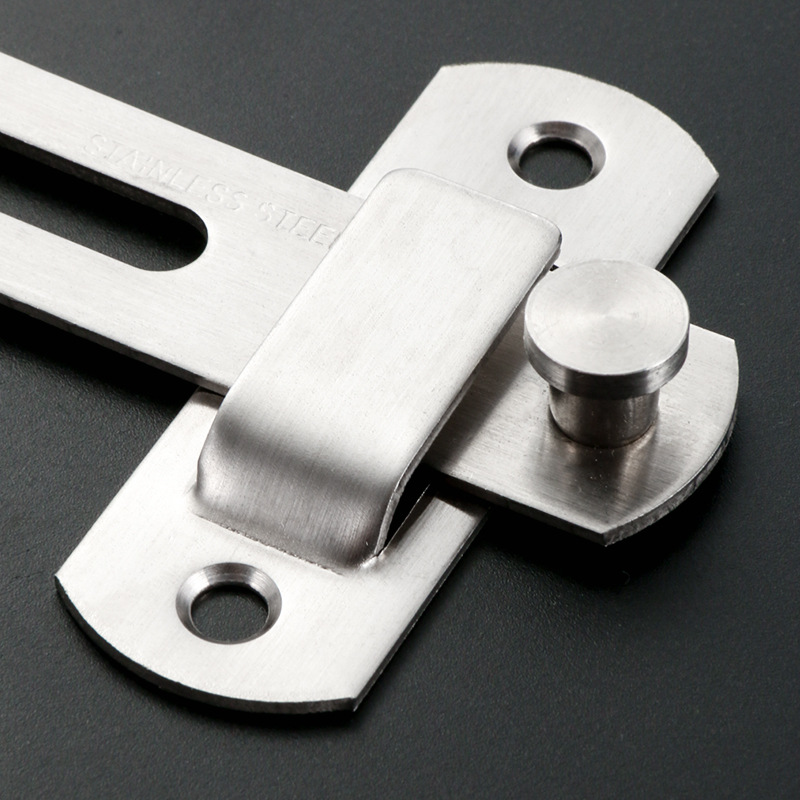 Stainless steel door latch, anti-theft door bolt, snap, barn door, pet cage, door lock, 90-degree right-angle mini lock details Picture