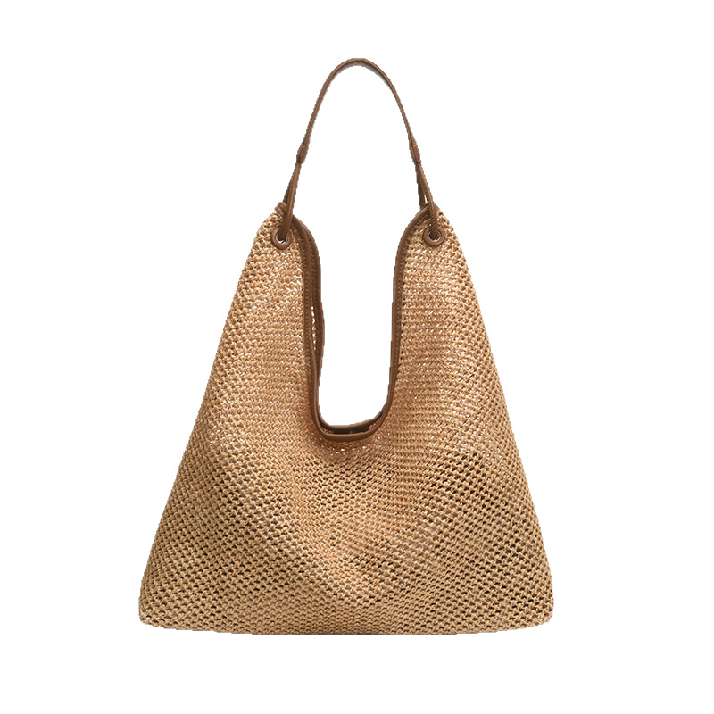 Large-capacity handbag, straw woven bag, 2025 new style, fashionable and versatile shoulder bag, vacation armpit bag, woven tote bag Item Picture