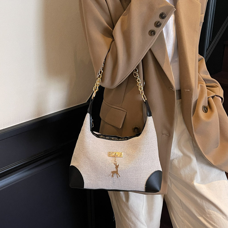 European and American fashionable women's bag Spring/Summer single-shoulder crossbody bag 2025 large capacity commuting chain bag Specification drawing
