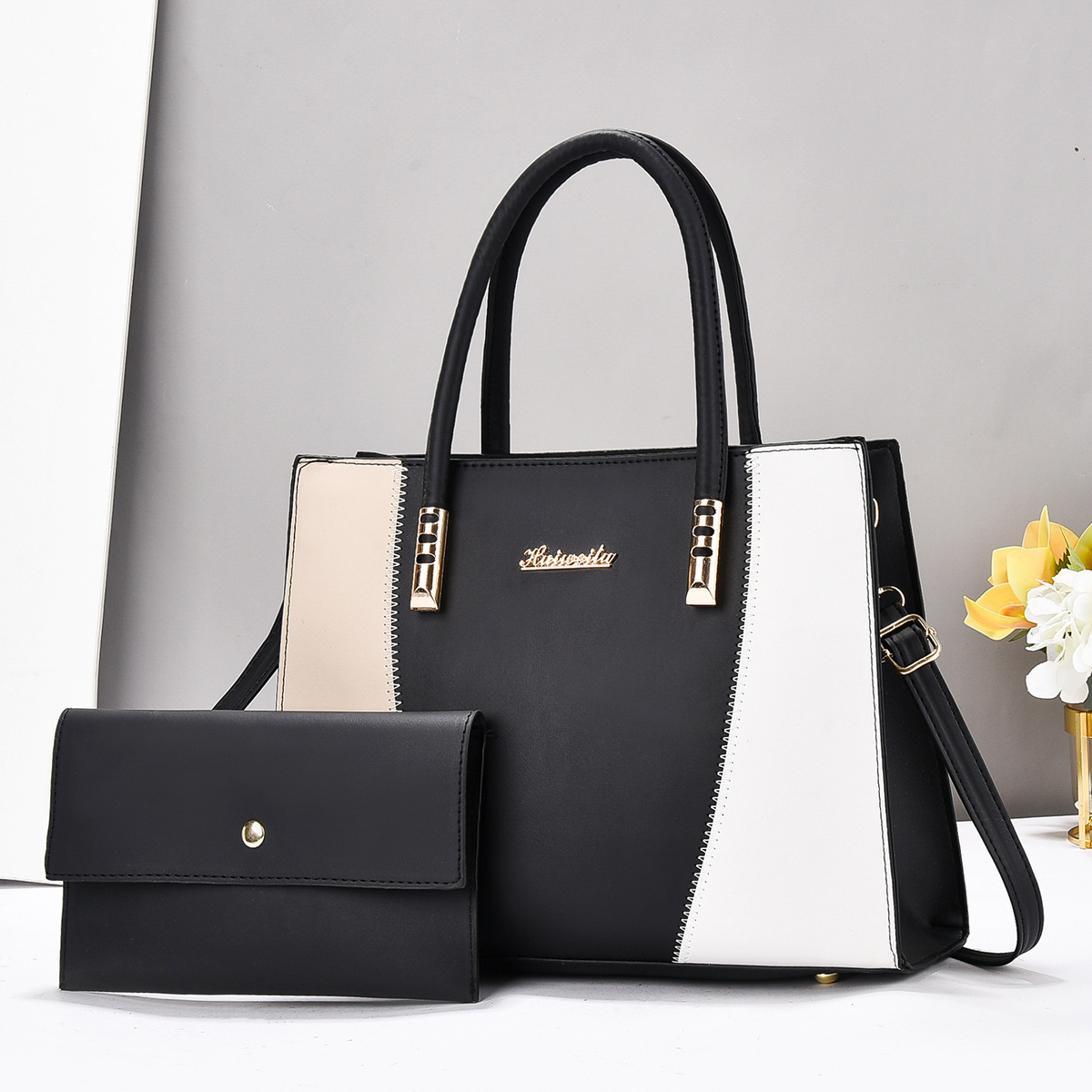 A new style of high-end, simple and versatile mother-and-child bag in candy color, single-shoulder and hand-carry cross-border large-capacity women's bag full figure