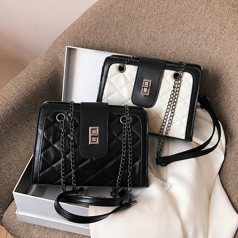 Fashionable and stylish diamond-shaped bag for women, 2021 new trendy Korean version chain shoulder bag, simple embroidered thread retro crossbody bag Application Scenario