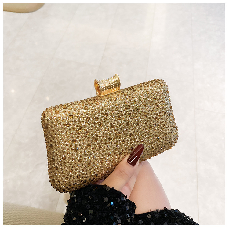 Cross-border ladies' glittering banquet bag, hot diamond lady's dinner bag, luxurious water diamond clutch bag, party evening dress bag details Picture
