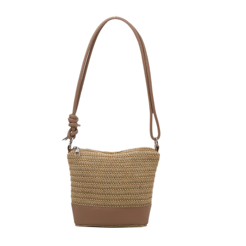 2025 Woven new stylish design, forest cute color block texture, large capacity for commuting, casual, single-shoulder crossbody handbag Item Picture