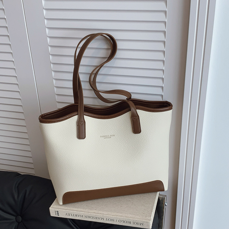 Simple and trendy bucket bag 2025 Women's new style bag, fashionable and versatile, large-capacity tote single-shoulder bag for commuting full figure
