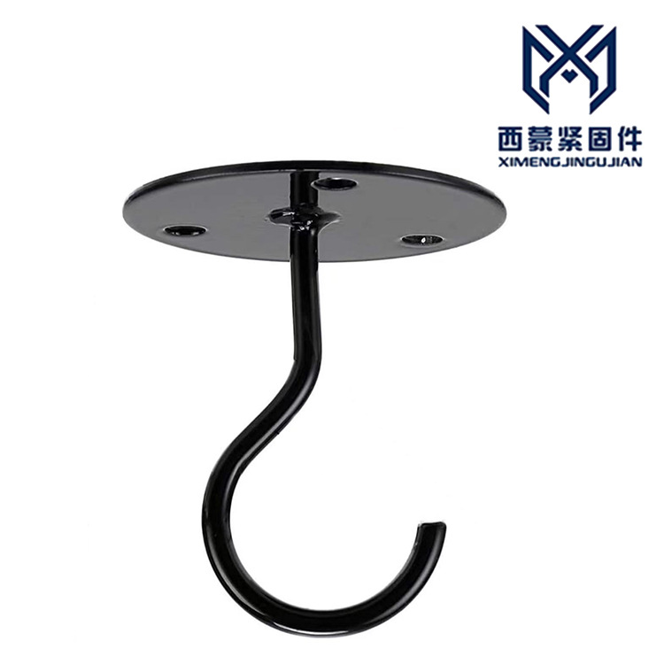 Ironwork hooks, ceiling hooks, wall and balcony plant and flower basket hooks, clothes drying hooks, black and white full figure