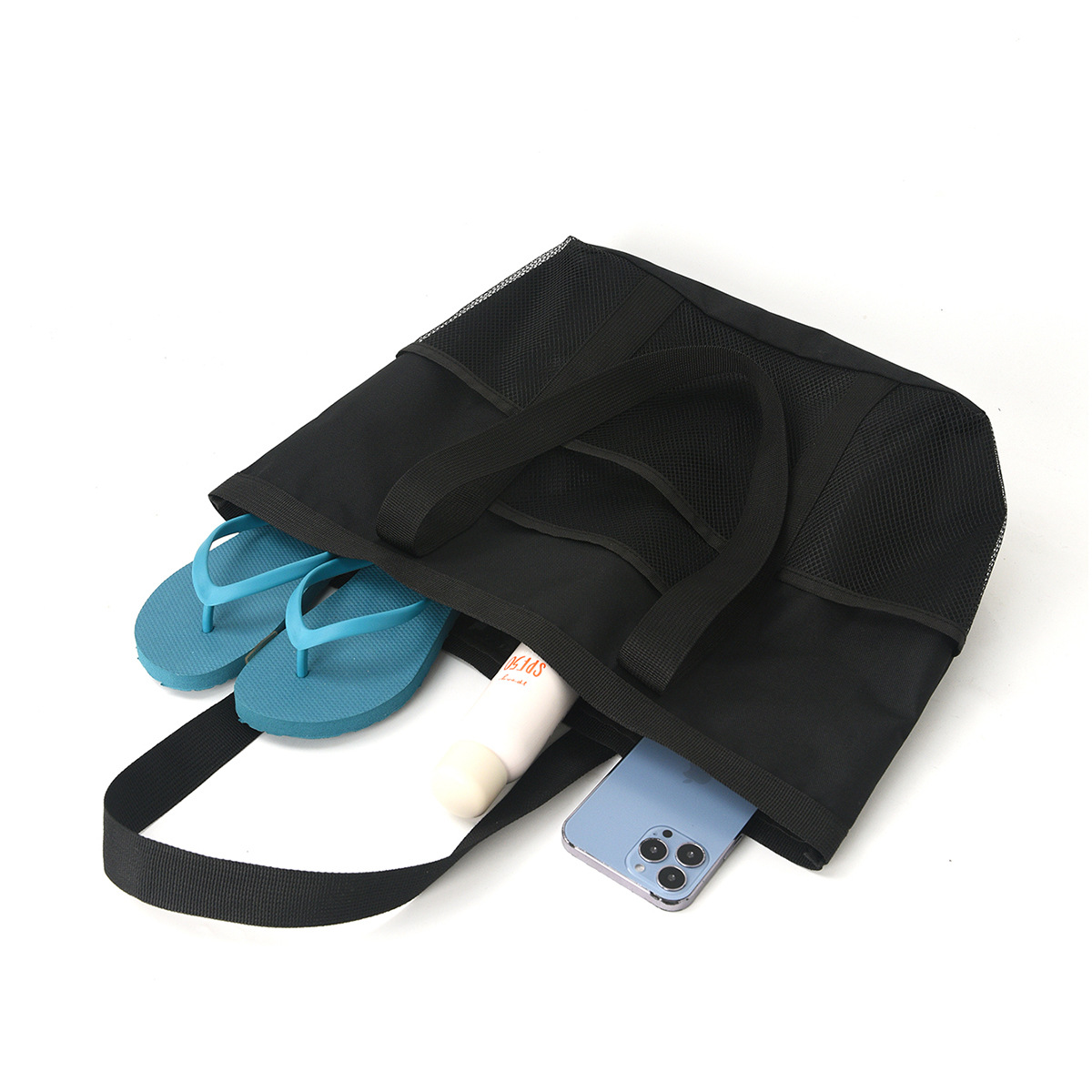 Customized large-capacity beach bags, mesh multi-functional travel swimming bags, hand and shoulder beach bags, swimsuit storage bags Application Scenario