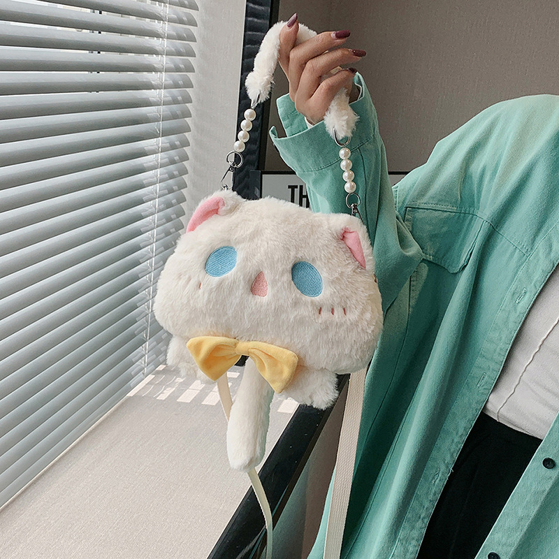 Plush bag 2023 Summer New Style Lolita crossbody Bag, Youyou Cat animal doll JK soft and cute handbag Specification drawing