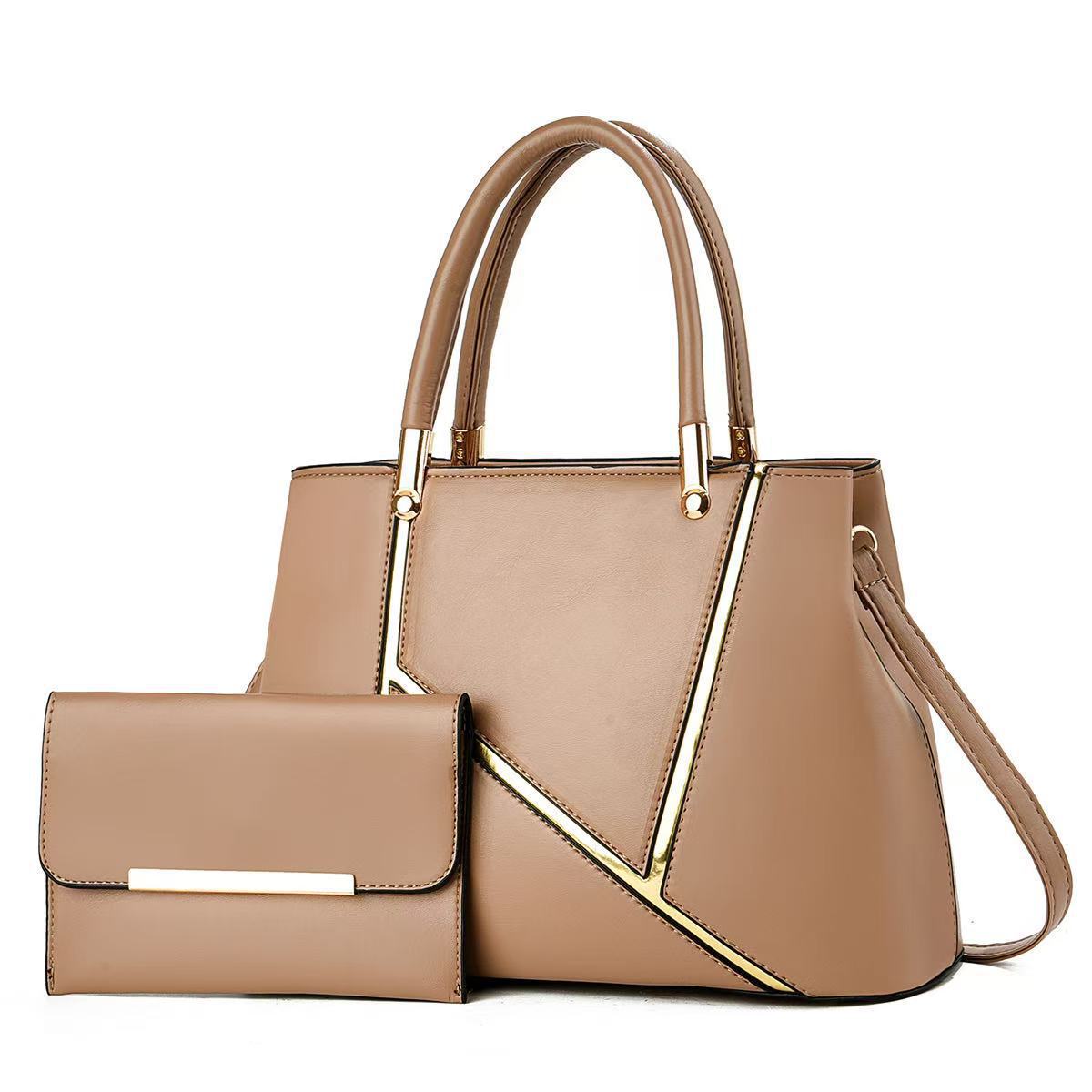 The new 2025 spliced women's bag, a large-capacity handbag for women, is a single-shoulder crossbody bag for mom details Picture