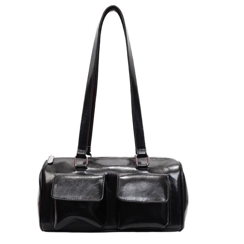 Korean style fashionable and high-end texture hand-held motorcycle underarm bag for women, 2025 new simple and niche design single-shoulder bag Item Picture