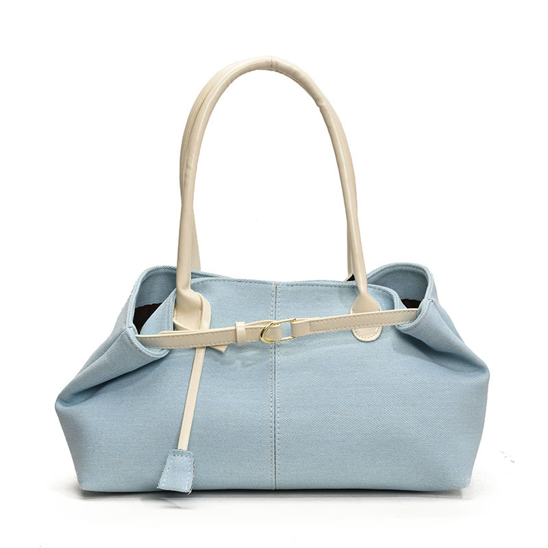 Retro denim large-capacity bag for women 2025 new trendy and fashionable underarm bag, casual Korean hand-held commuter bag Item Picture