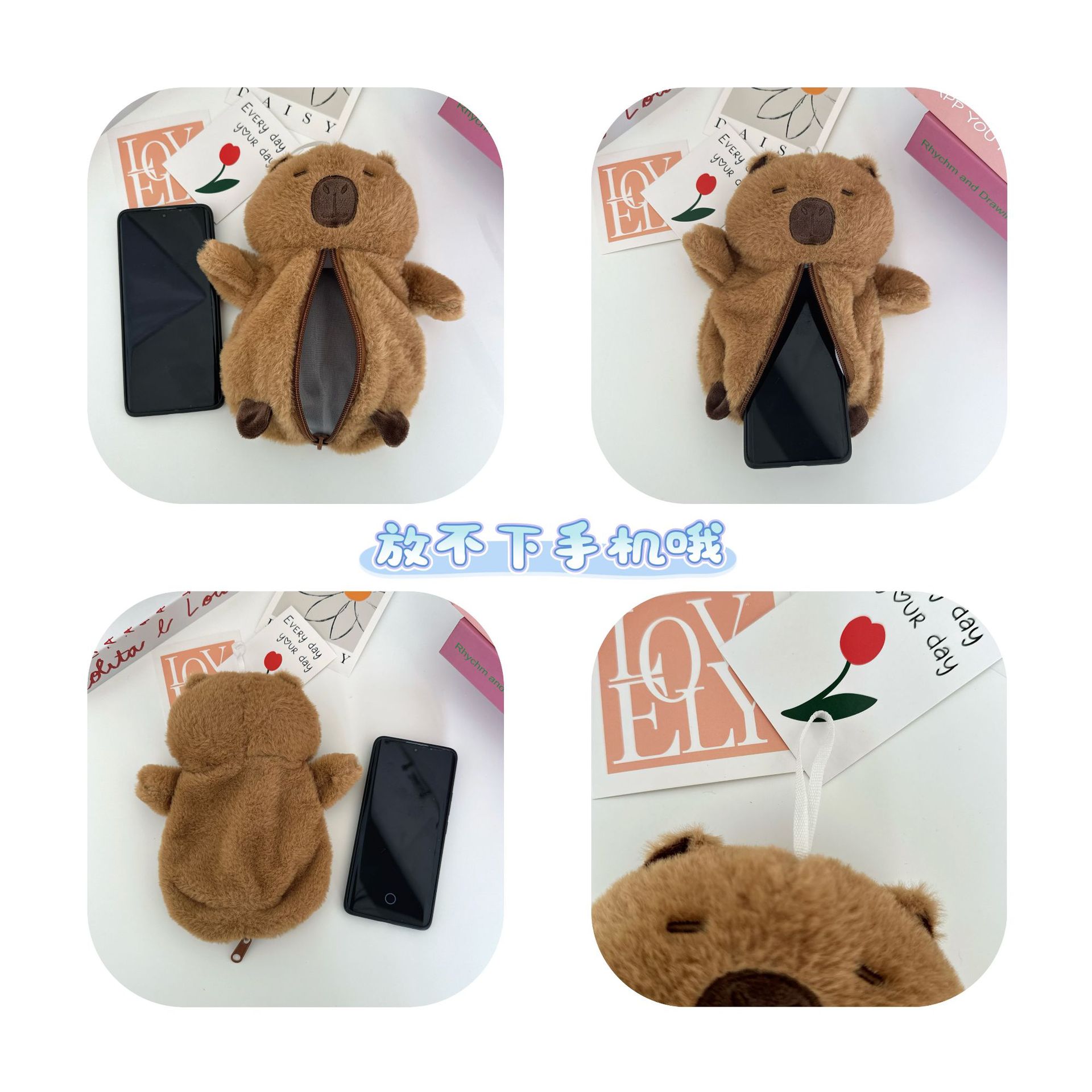 The new Capibara plush pen case is a cute and creative stationery bag for young girls and students, as well as a desktop pencil storage bag Application Scenario