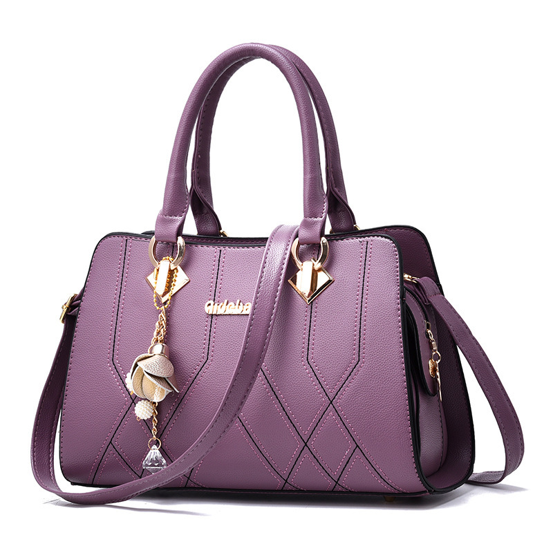 Women's bag with large capacity, 2025 new embroidered thread texture bag, mom's bag, crossbody bag, middle-aged lady's hand and shoulder bag Specification drawing