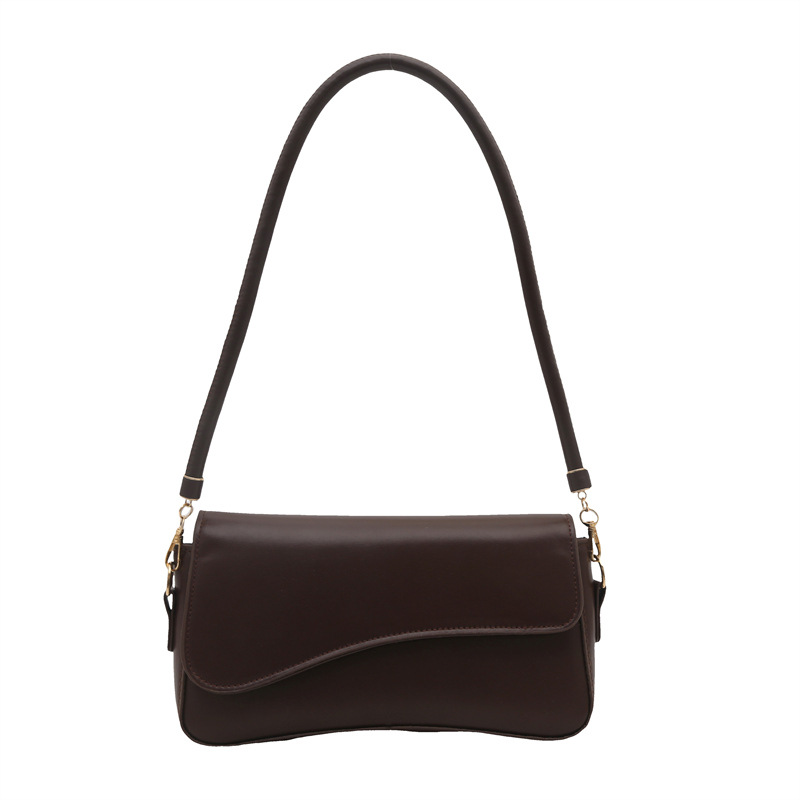 Underarm bag for women 2025 new retro simple solid color high-end small square bag for women, commuting single-shoulder bag Item Picture