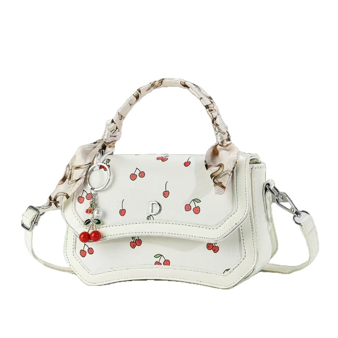 Yin Tao printed small square bag 2025 New style fashionable silk scarf contrasting color saddle bag Versatile hand bag, bill of lading crossbody women's bag Item Picture
