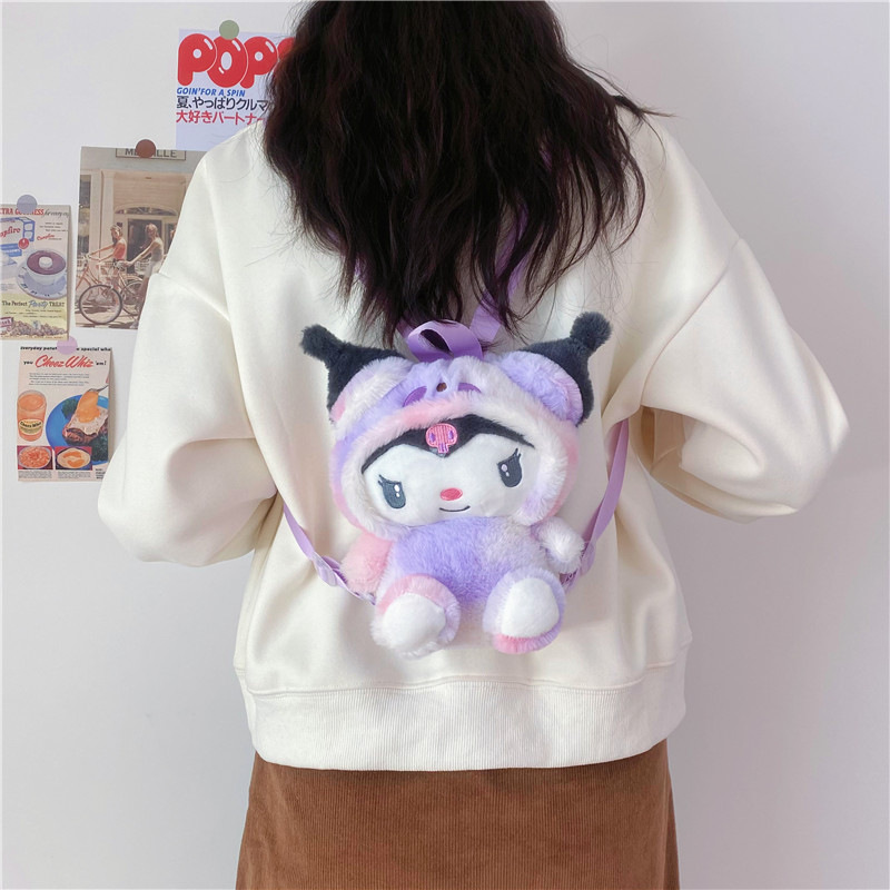 New tie-dyed Sanrio figurine backpack 2023 Autumn/Winter children's bag, girl's claw machine figurine, export bag Application Scenario