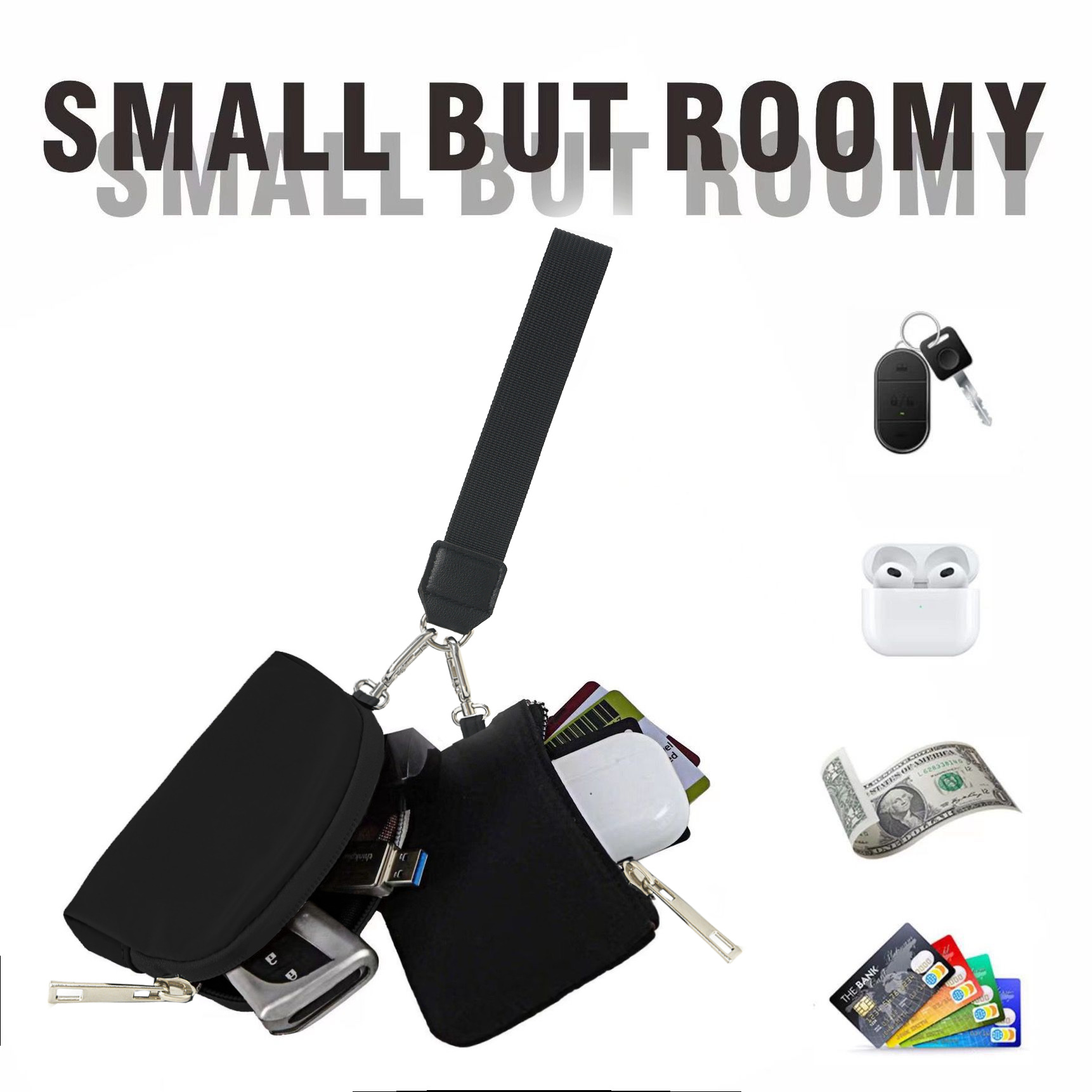 2024 new LulU-style wrist bag, portable lulu Card bag, mini coin storage bag for bank cards Item Picture