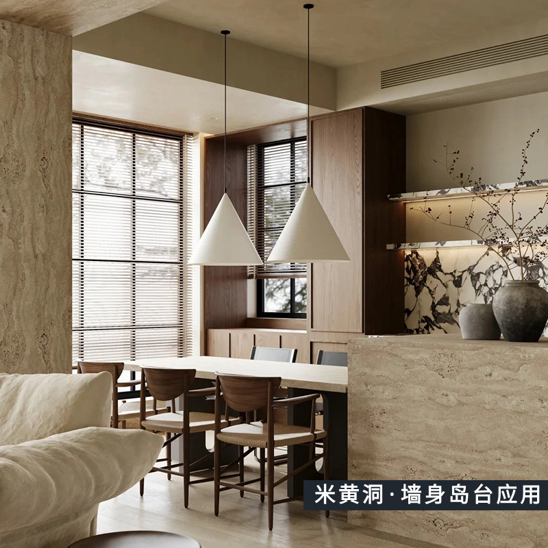 Natural travertine, Roman travertine, yellow travertine, marble, stone slab processing, wall engineering, home decoration, villa living room details Picture
