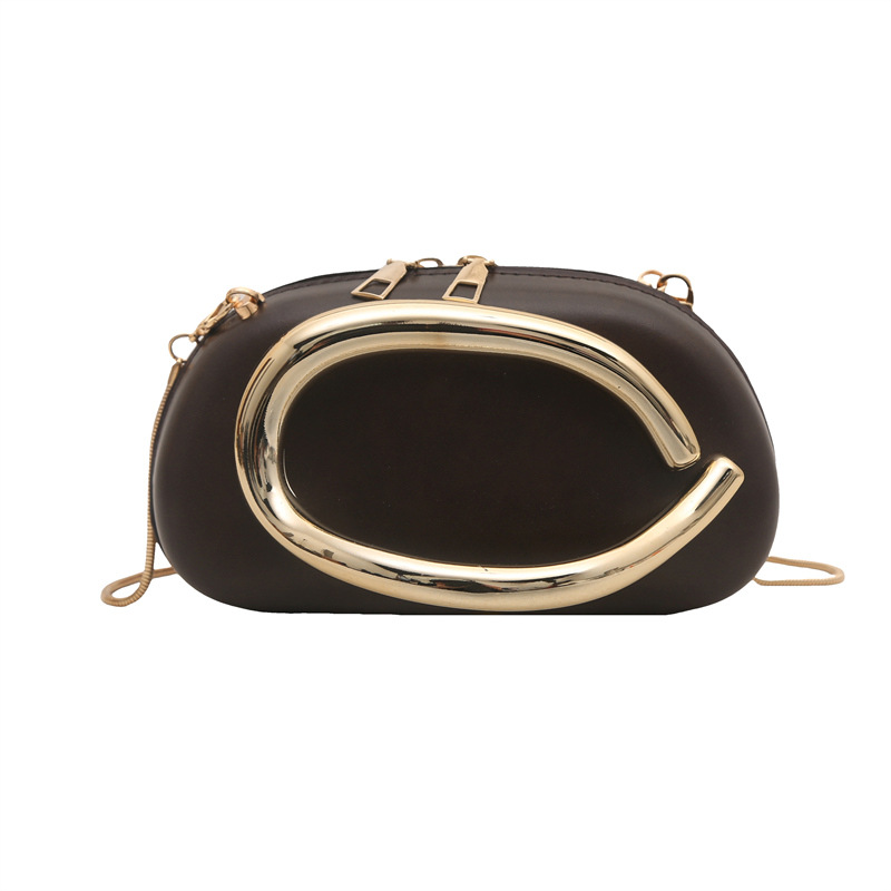 Cross-border European and American retro niche wine red metal box small square bag, versatile for banquets, mobile phone bag, hand-held crossbody small bag Item Picture