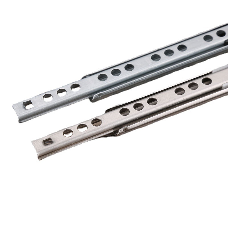 Wholesale of 17mm wide stainless steel drawer slide rails, two-section double-pull ball slide mini tracks, anti-rust and corrosion-resistant tracks Item Picture