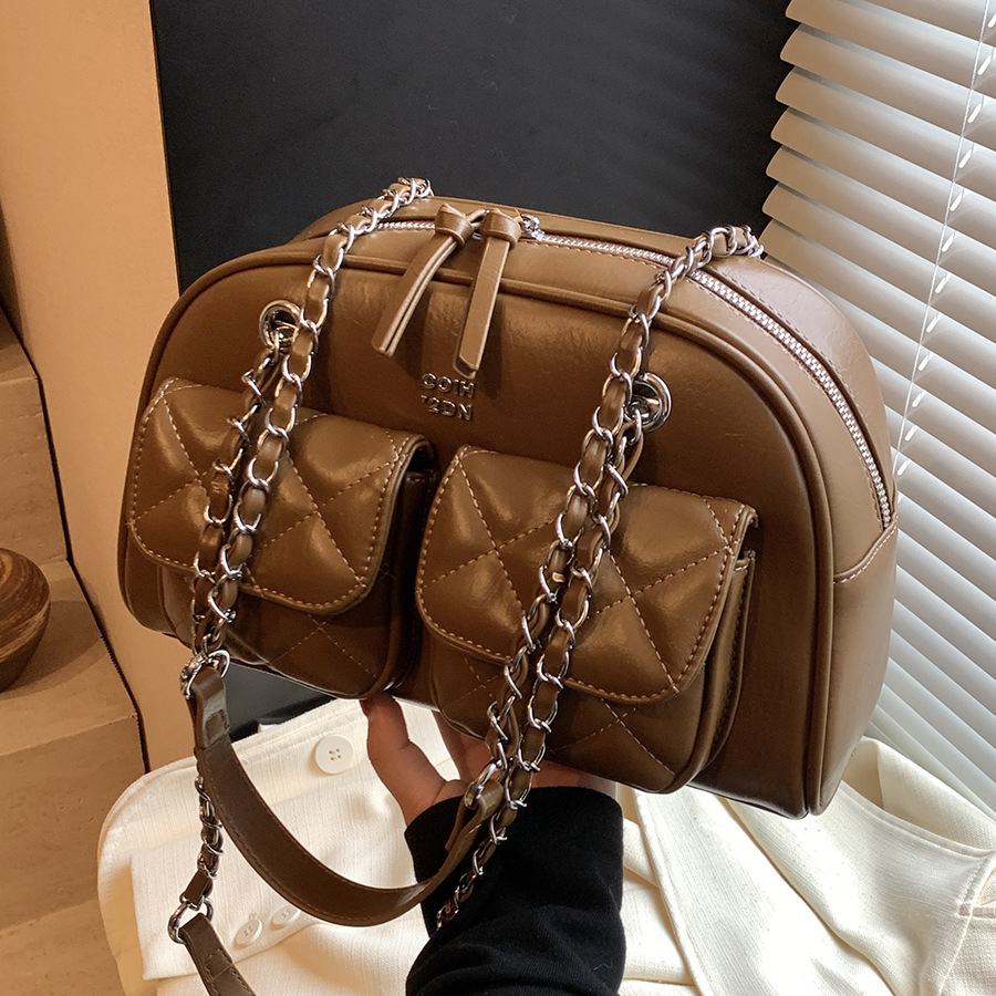 Xiaoxiangfeng underarm Bag for Women 2024 New trendy and fashionable diamond-shaped chain dumpling bag, Korean version niche single-shoulder bag for women full figure