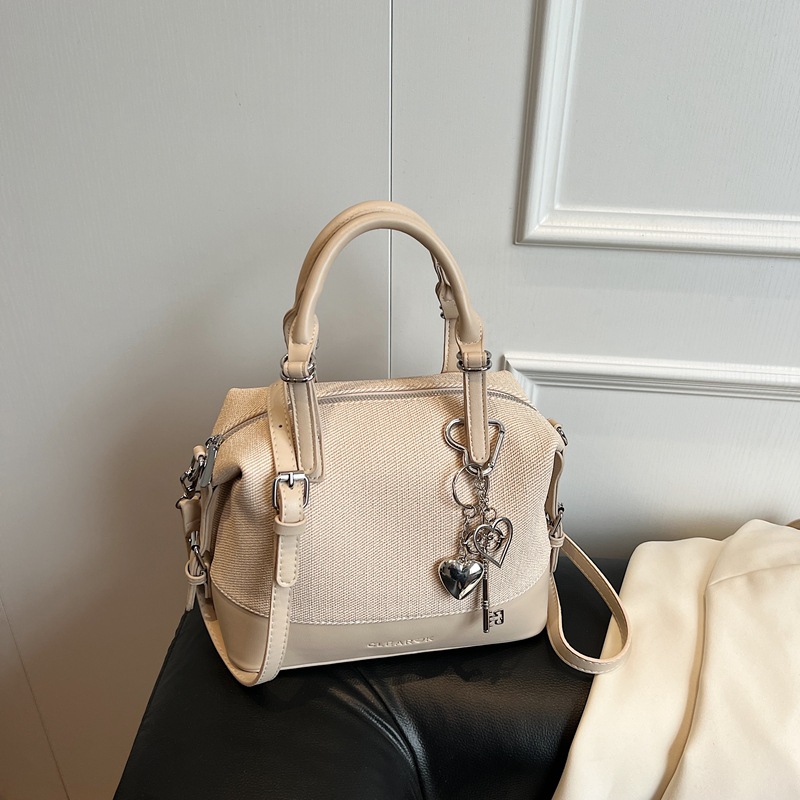 Simple bowling bag for women, 2025 new retro large-capacity commuter handbag, trendy and fashionable single-shoulder crossbody bag Specification drawing