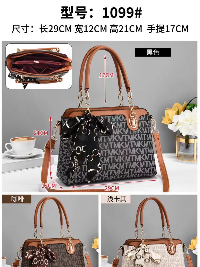 Large-capacity silk scarf handbag, fashionable and casual, single-shoulder crossbody bag, versatile and simple cross-border fashion new product details Picture