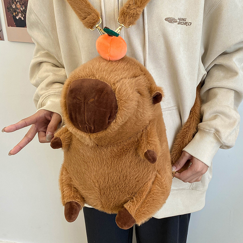 New cartoon capybara backpack, cute and ugly figurine bag, Kapi Bala backpack, claw machine doll, direct sales version Specification drawing