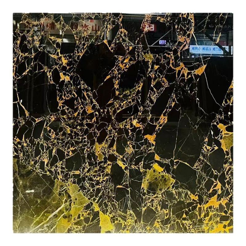 Wholesale of natural marble black gold flower background walls, exterior stone railings, relief railings, and white marble slabs Item Picture