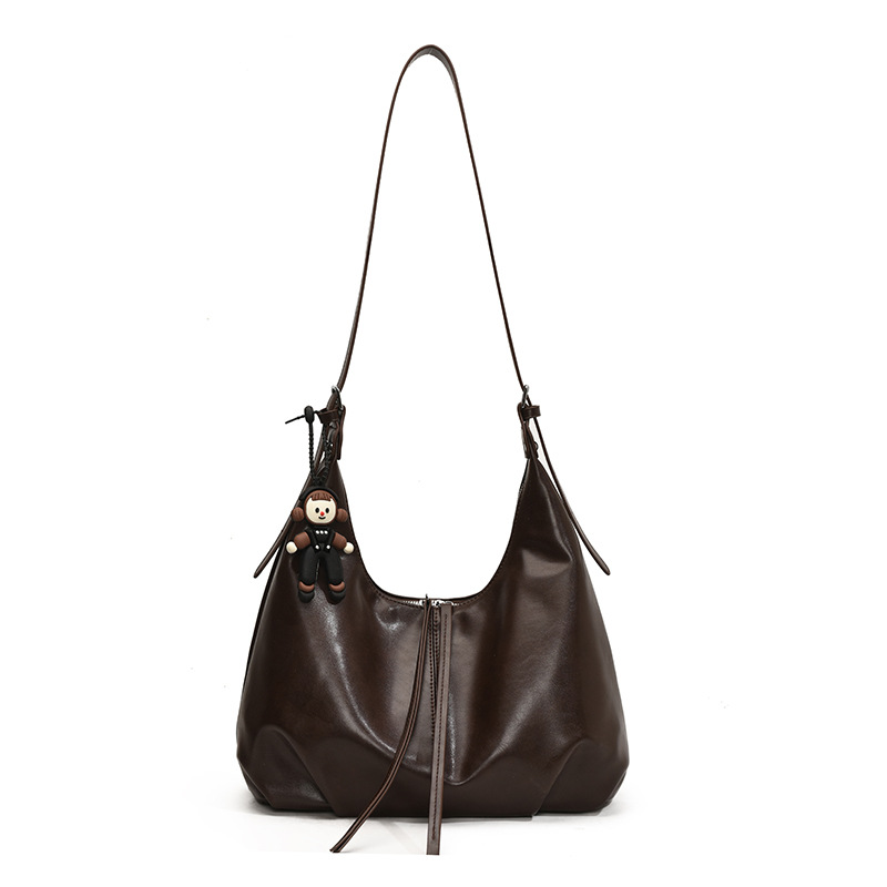 A retro rustic underarm bag for women, a new laid-back, fashionable and casual Korean-style tote bag with a large capacity crossbody bag Item Picture