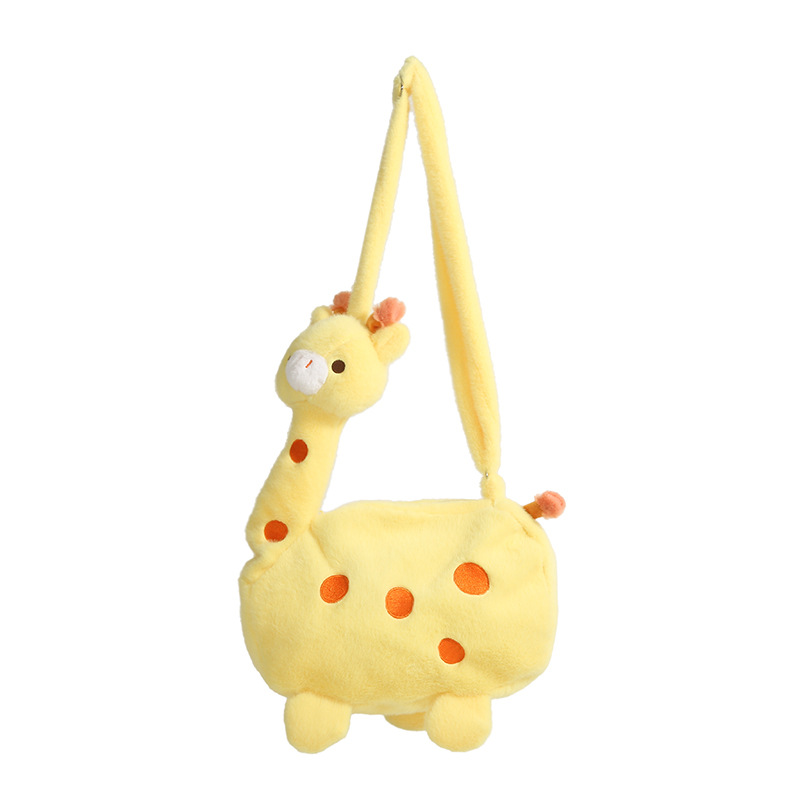 New cartoon crossbody deer plush backpack, plush toy single-shoulder bag, girlish birthday gift wholesale Item Picture
