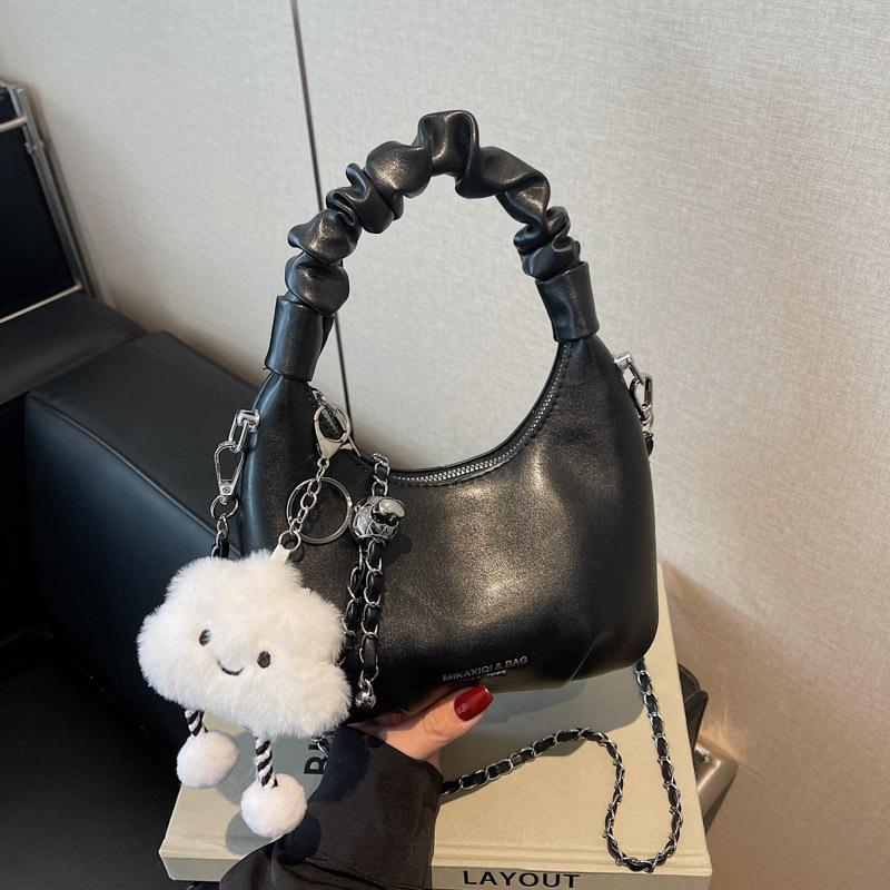 Cute little bag, texture casual bag, 2025 new trendy INS single-shoulder bag, handbag, chain bag, casual bag Specification drawing