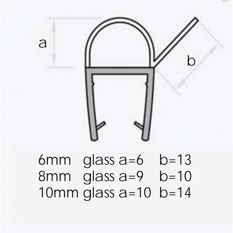 D-shaped buffer anti-collision water barrier strip for shower room, waterproof sealing strip on the side of the glass door of the hotel bathroom Item Picture