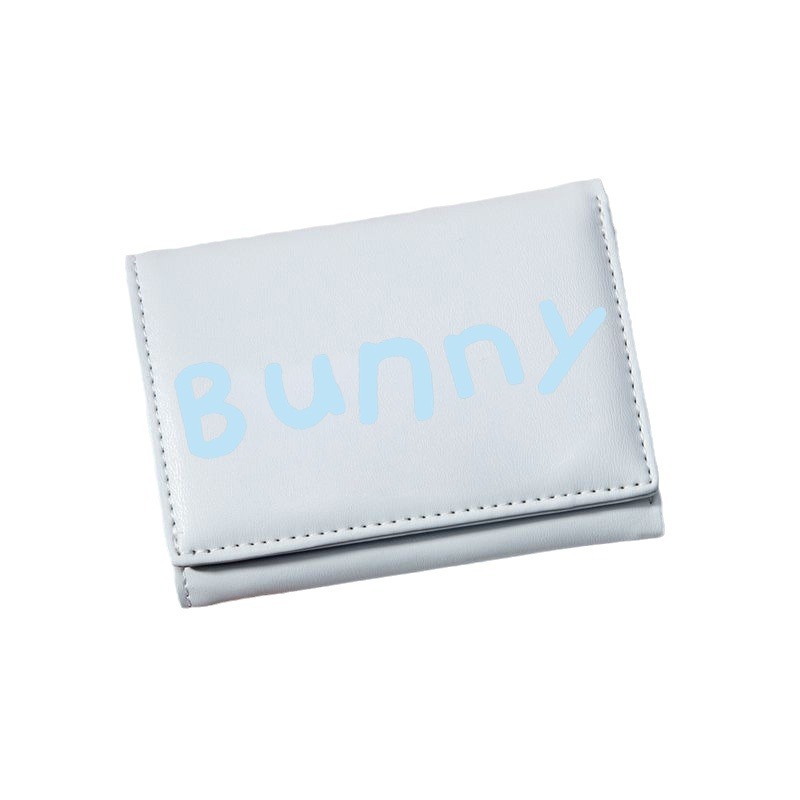 【Bunny Rabbit 】 New cute Ladies' card case, acrylic decorated PU short 30% off coin purse, pink and tender wallet Item Picture