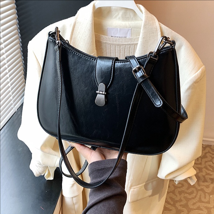 Cross-border high-end soft leather single-shoulder underarm bag for women 2025 new style, fashionable and versatile commuting crossbody tote bag full figure