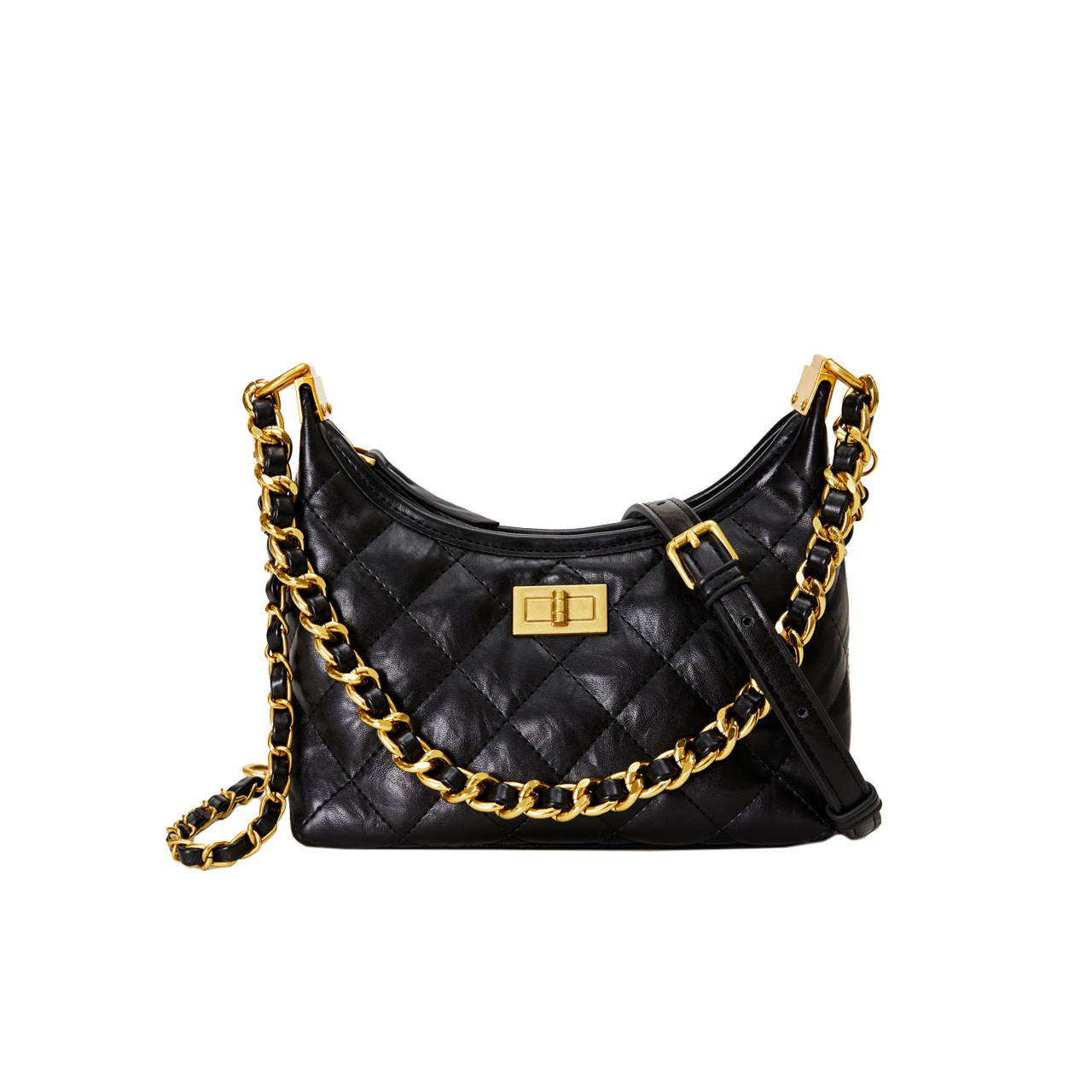 The new 2024 women's diamond-shaped chain bag, a trendy, fashionable and high-end single-shoulder bag from Maillard crossbody bucket bag Item Picture