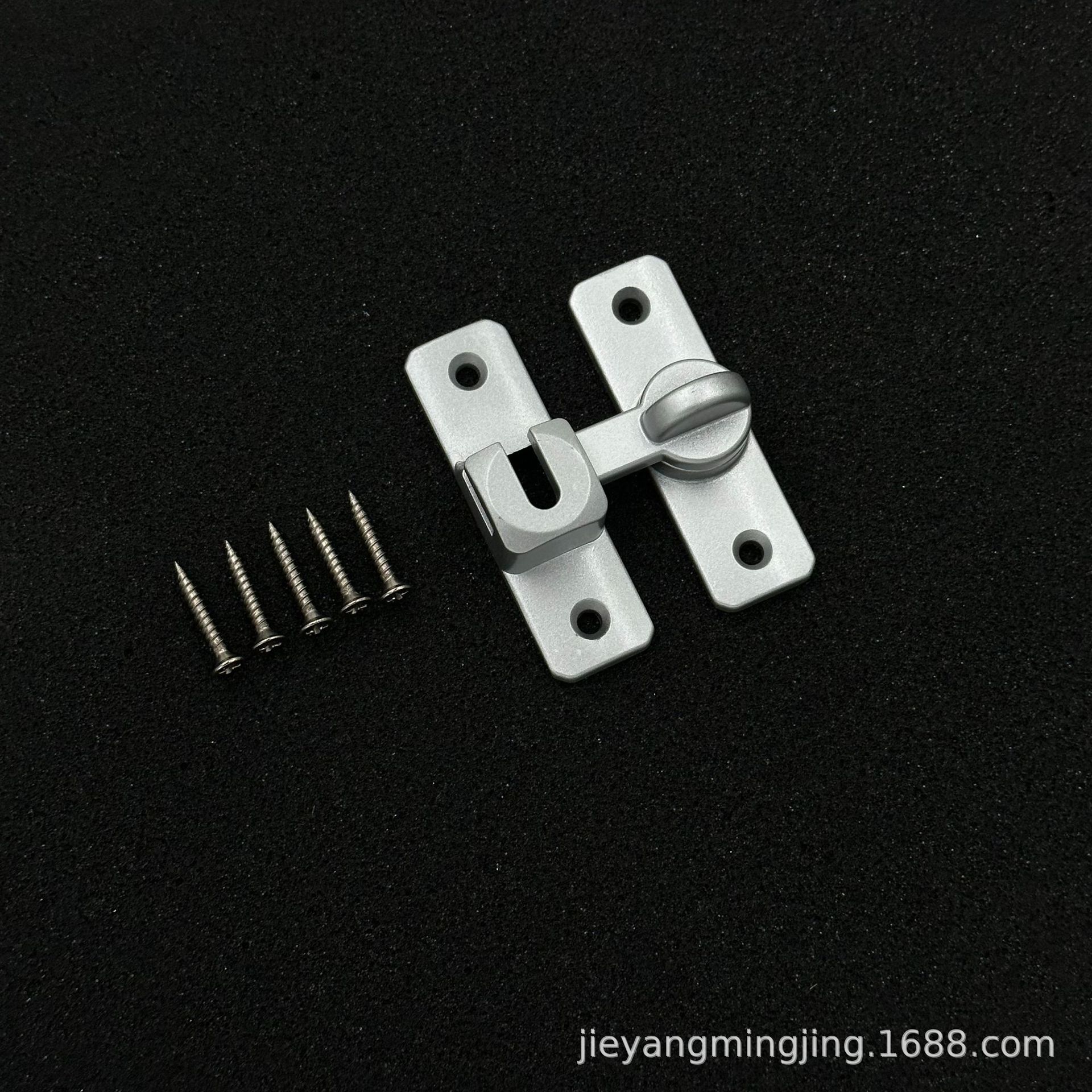 Non-perforated aluminum alloy door latch, 90-degree sliding door lock, latch, snapper, sliding door lock, 180-degree snap Specification drawing