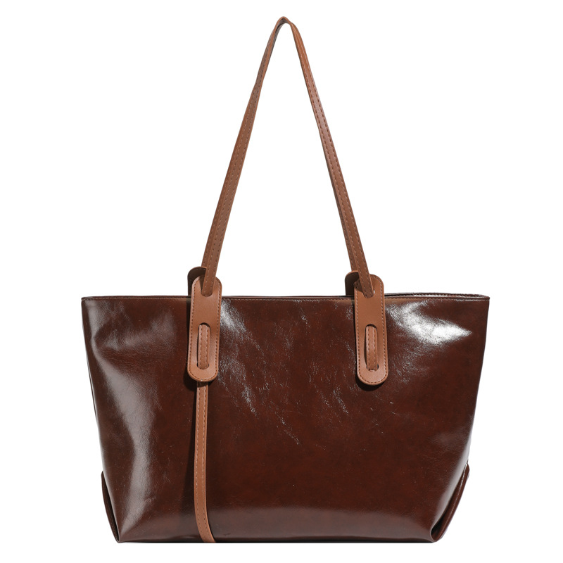 Large bag, women's large capacity, 2025 summer new textured tote bag, college student commuting bag, single-shoulder bag Item Picture