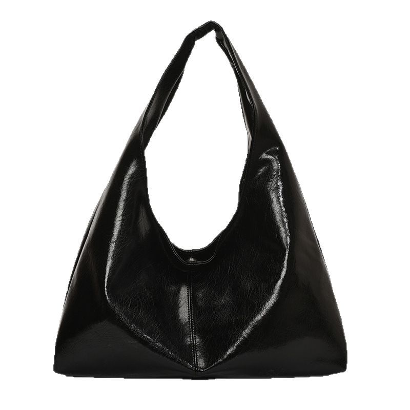 Retro commuting large-capacity underarm bag for women 2025 new style, high-end soft leather single-shoulder bag, simple and versatile bucket bag Item Picture