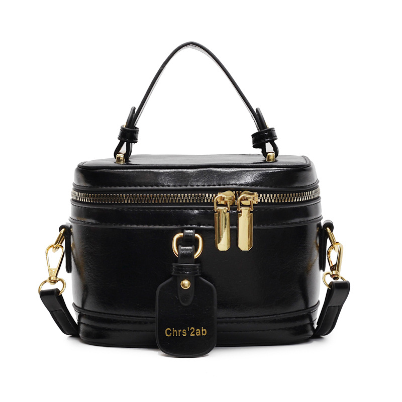 Retro box hand-held bucket bag for women, 2025 new style, fashionable, casual and high-end, single-shoulder crossbody bag, trendy handbag Item Picture