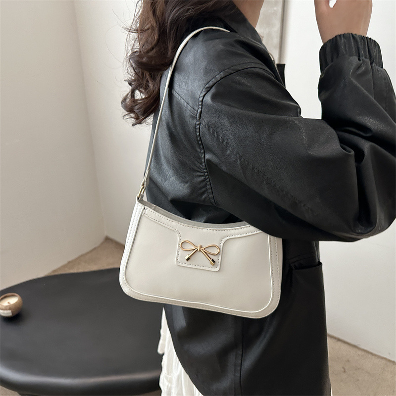 Spring fashion bow small bags for ladies 2025 New stylish underarm crescent bag, versatile and high-quality crossbody bag Specification drawing