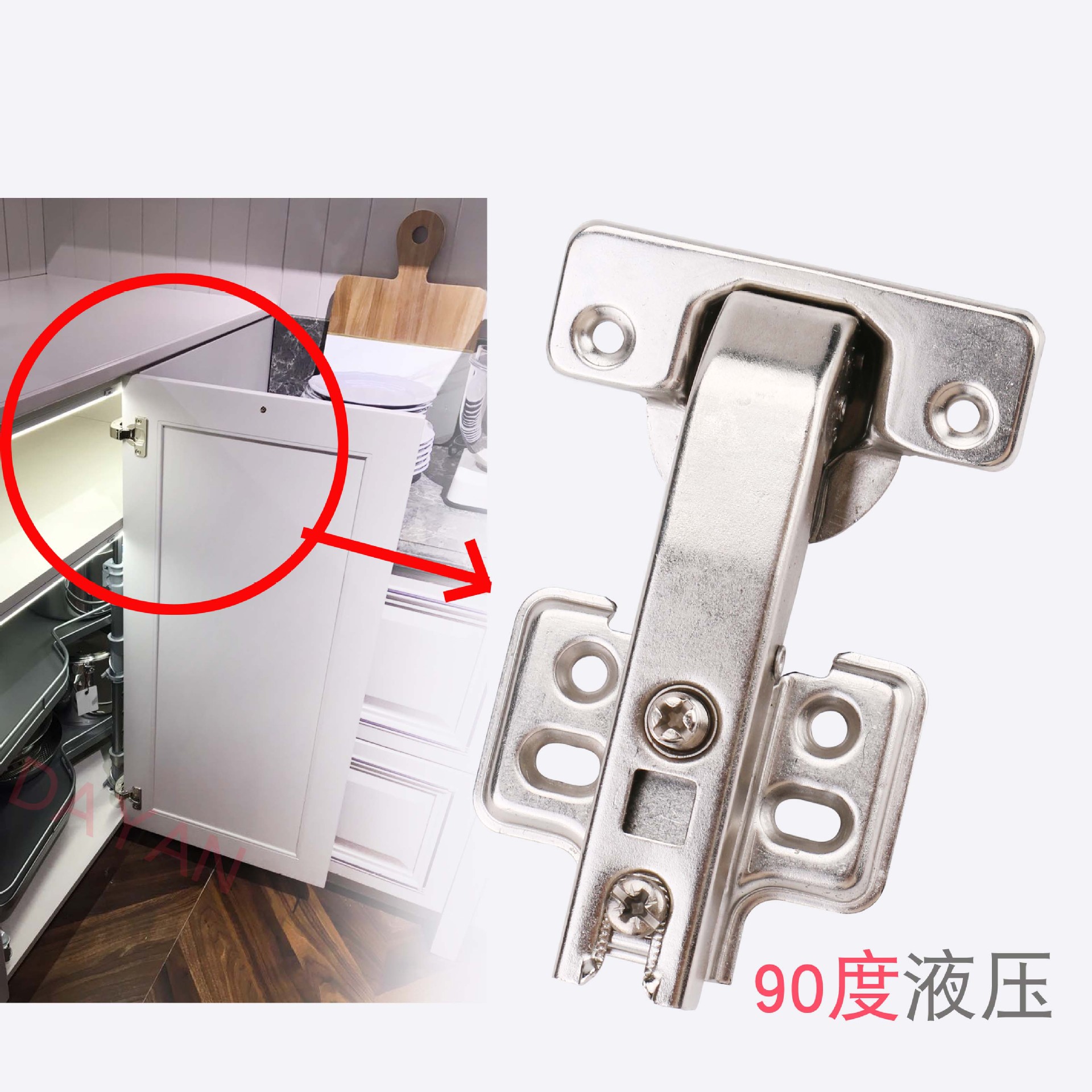 90° Hydraulic hinge with damping 180-degree flat door stainless steel iron irregular folding corner cabinet manufacturer full figure