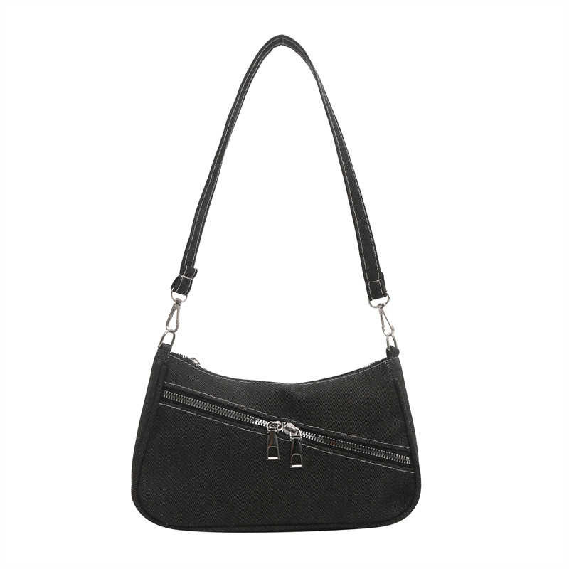 A high-end French niche design bag for women, a new 2024 trendy, simple and versatile denim single-shoulder underarm bag Item Picture