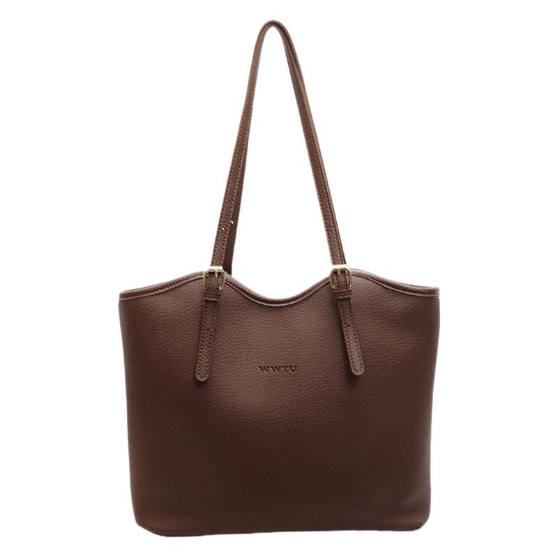Cross-border retro soft leather handbag for women 2025 new style versatile and fashionable large-capacity commuter single-shoulder tote bag Item Picture
