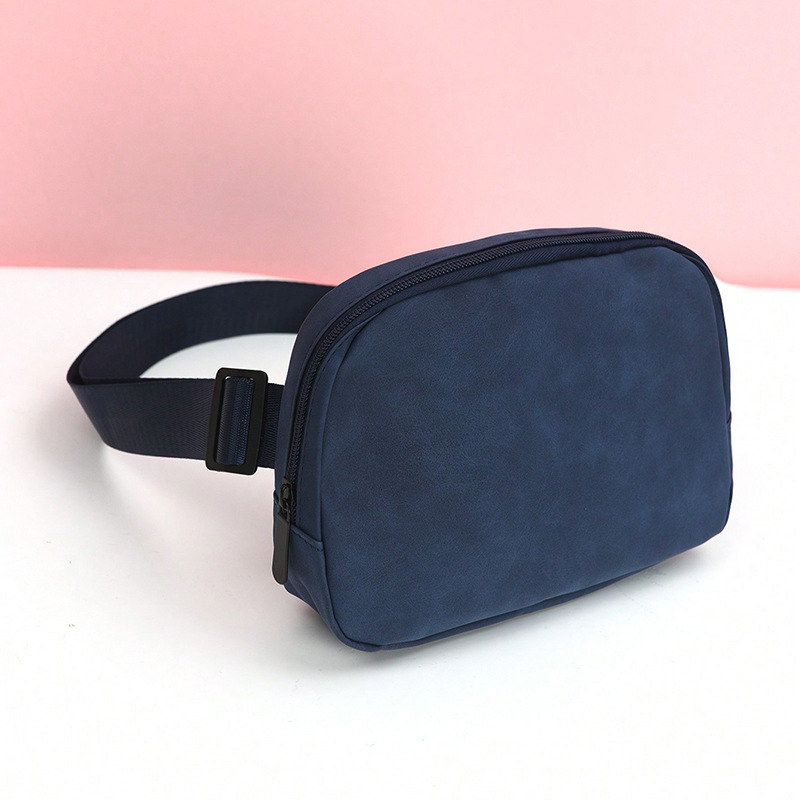Cross-border lulu's same style waist bag, suede waterproof chest bag, crossbody bag, outdoor sports running crossbody men's and women's waist bags Item Picture
