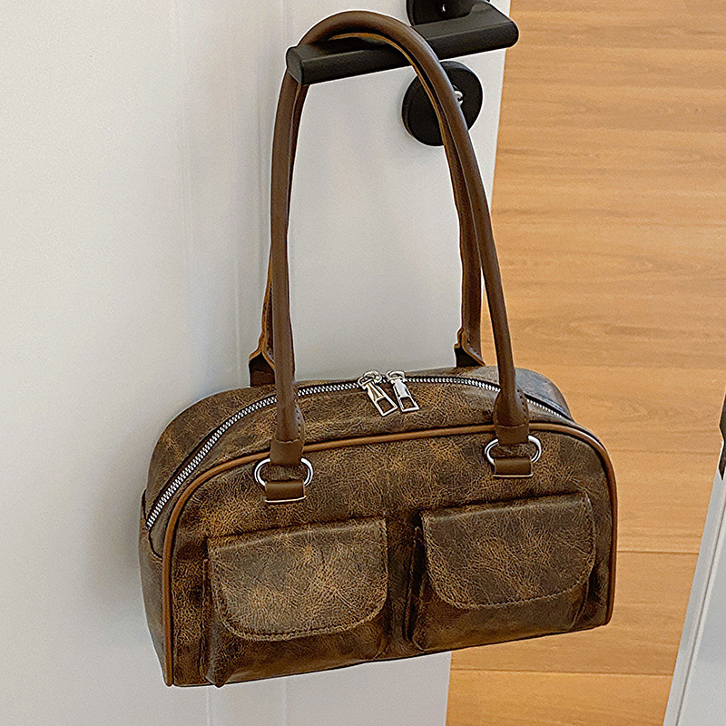 Maillard retro underarm bag for Women 2023 New trendy Korean tote bag, a niche large-capacity hand-held commuter bag full figure