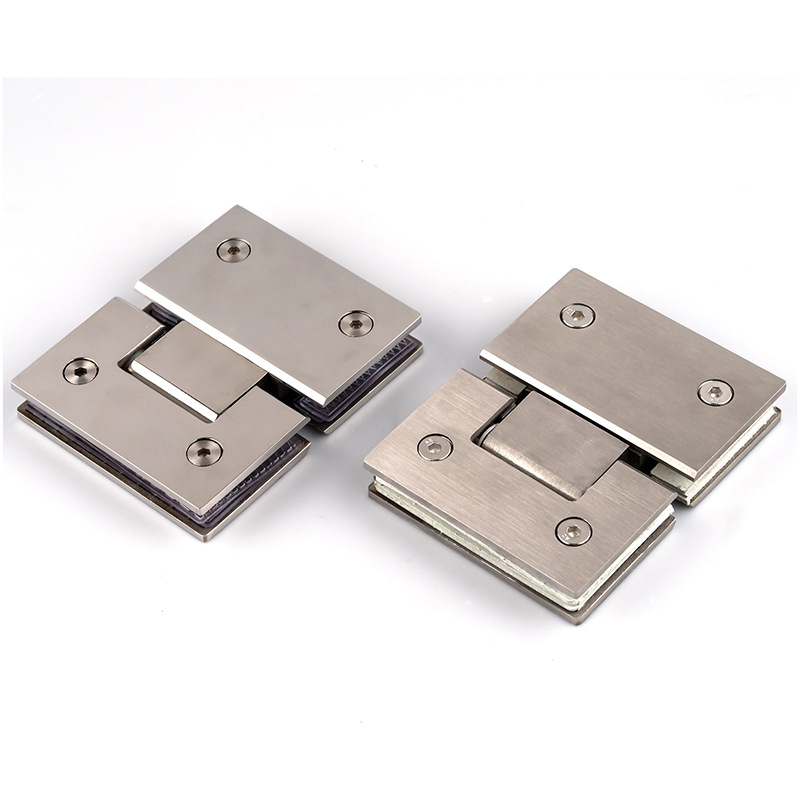 304 stainless steel 90-degree bathroom clamp, shower room hinge, matte black glass door clamp hinge, 180-degree rose gold folding page Specification drawing