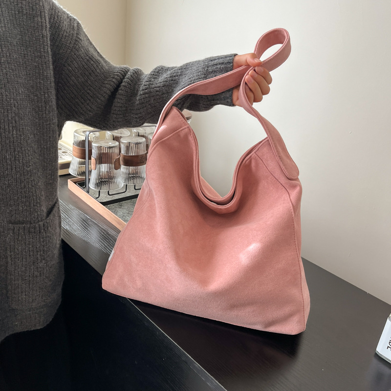 Retro fashion trend large-capacity single-shoulder commuter women's bag 2024 new matte casual versatile tote bag for women details Picture