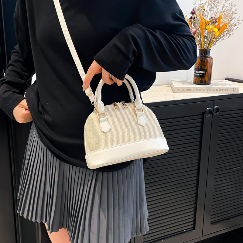 Cross-border trendy shell bag, fresh and three-dimensional hand-held crossbody bag, stylish and patchwork women's commuting single-shoulder bag Specification drawing
