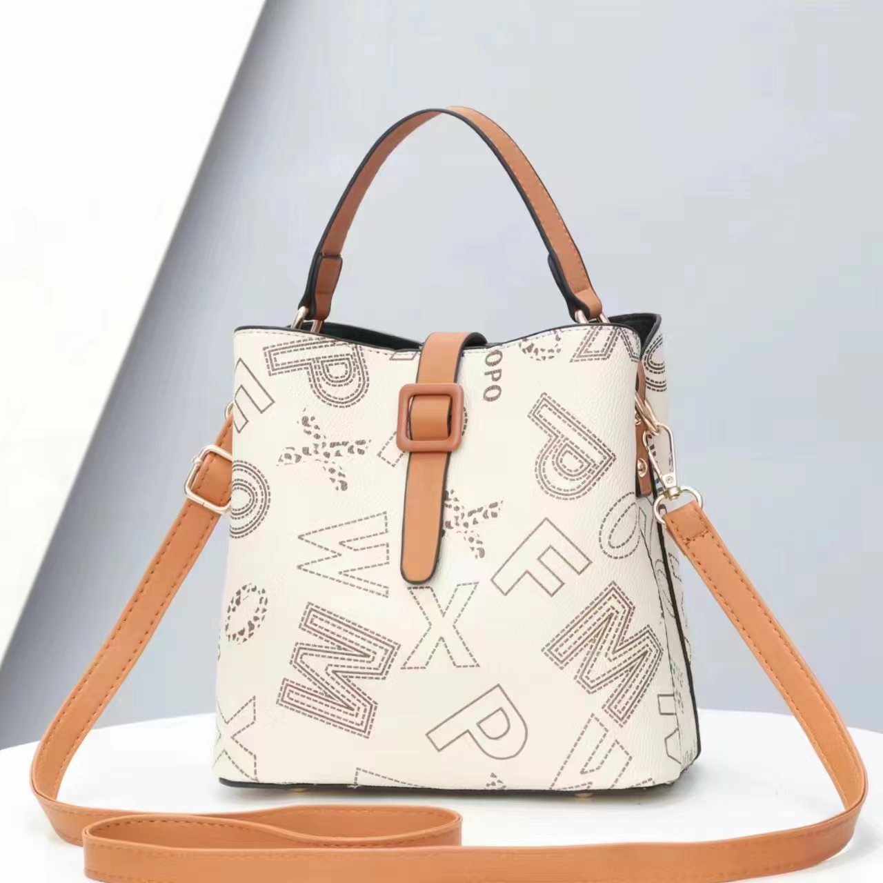 2023 new stylish Korean style, simple and elegant bucket bag, personalized single-shoulder crossbody women's bag for export Specification drawing