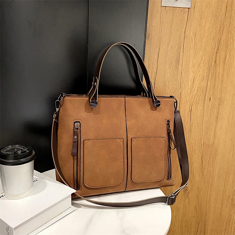 Cross-border large-capacity women's bag, 2024 new trendy casual tote bag, versatile ins single-shoulder hand-carry large bag full figure